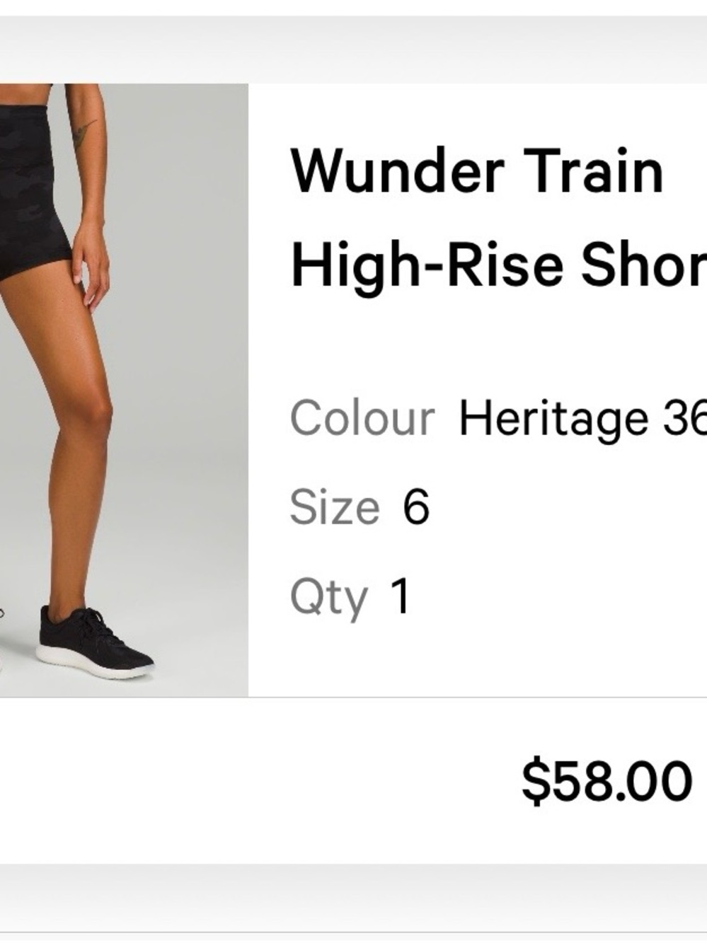 lululemon athletica Women's Black Camo High-Rise Athletic Short